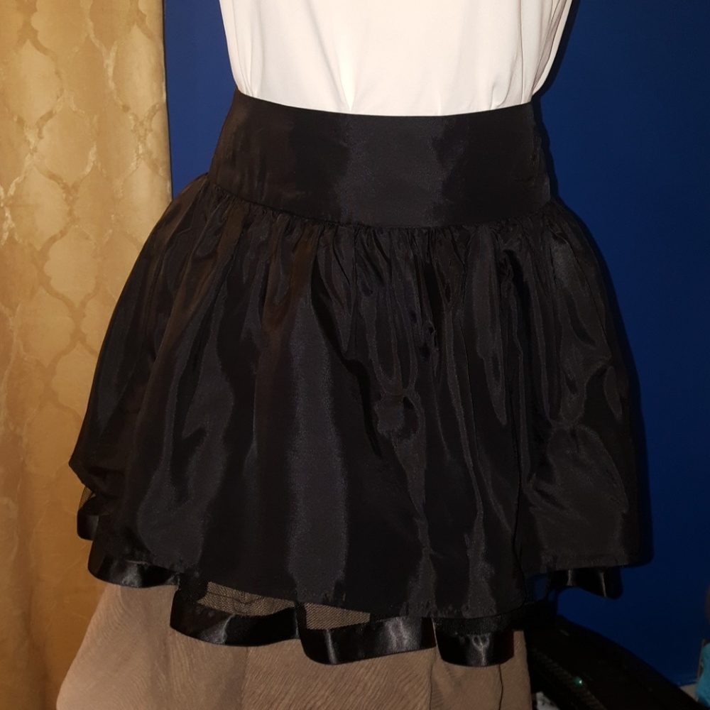 Black fit and flare skirt
